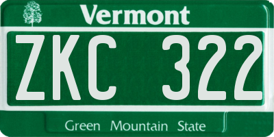 VT license plate ZKC322