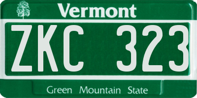 VT license plate ZKC323