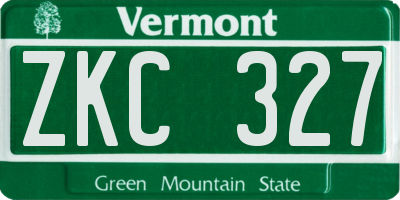 VT license plate ZKC327