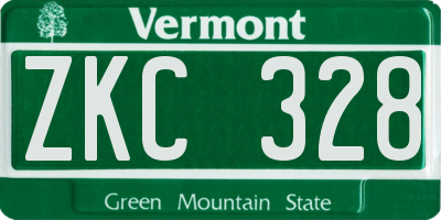 VT license plate ZKC328