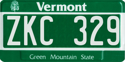 VT license plate ZKC329