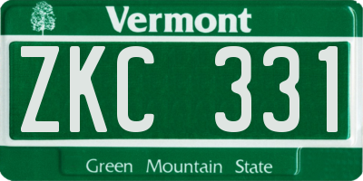 VT license plate ZKC331