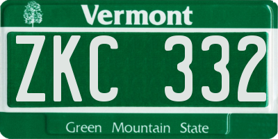 VT license plate ZKC332