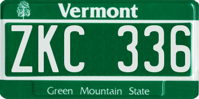 VT license plate ZKC336