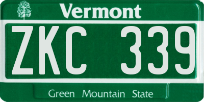 VT license plate ZKC339