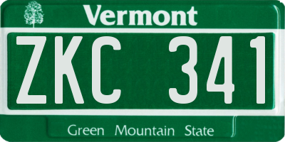 VT license plate ZKC341