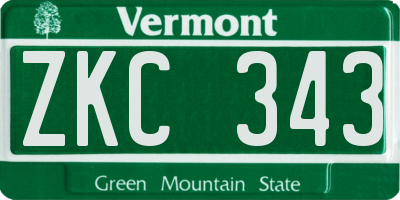 VT license plate ZKC343