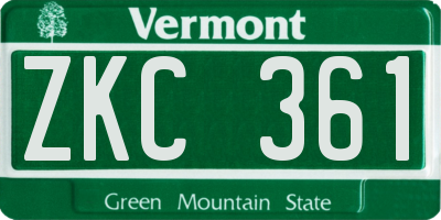 VT license plate ZKC361