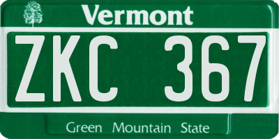 VT license plate ZKC367