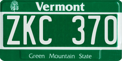VT license plate ZKC370