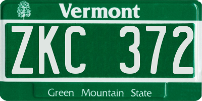 VT license plate ZKC372