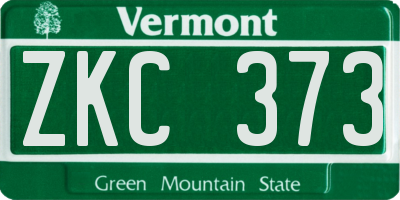 VT license plate ZKC373