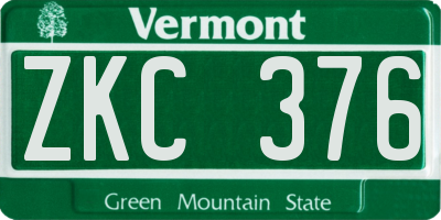 VT license plate ZKC376