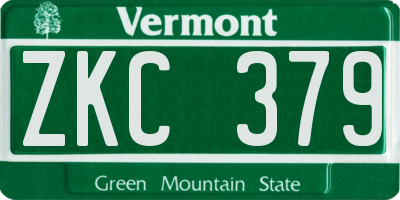 VT license plate ZKC379