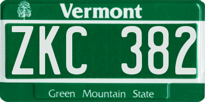 VT license plate ZKC382