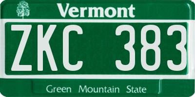 VT license plate ZKC383
