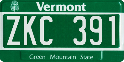 VT license plate ZKC391
