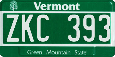 VT license plate ZKC393