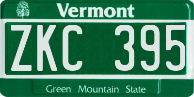 VT license plate ZKC395