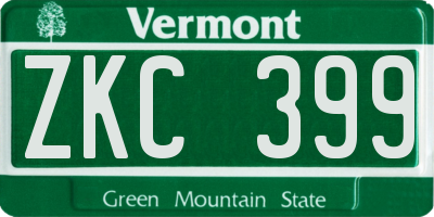 VT license plate ZKC399