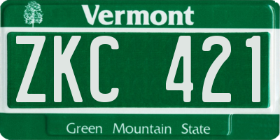VT license plate ZKC421