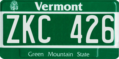 VT license plate ZKC426