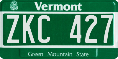 VT license plate ZKC427