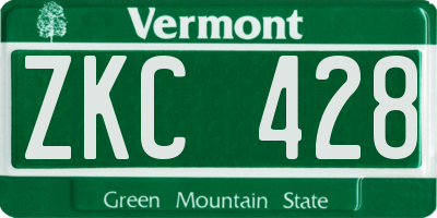 VT license plate ZKC428