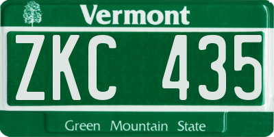 VT license plate ZKC435