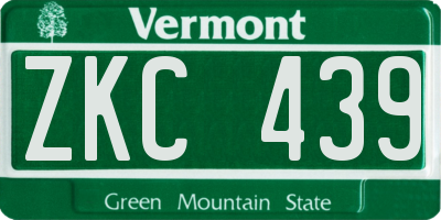 VT license plate ZKC439