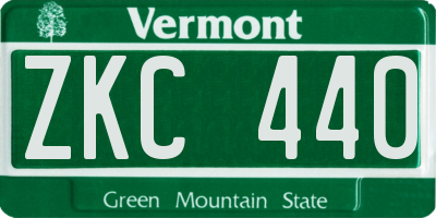 VT license plate ZKC440
