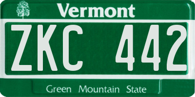 VT license plate ZKC442