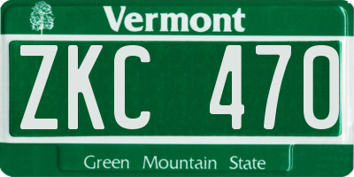 VT license plate ZKC470