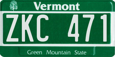 VT license plate ZKC471