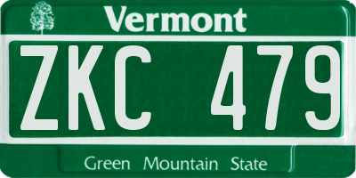 VT license plate ZKC479