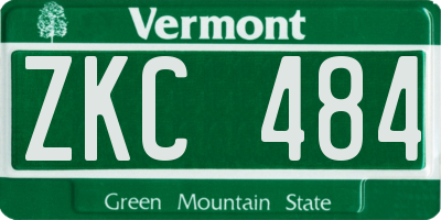VT license plate ZKC484