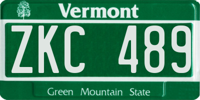VT license plate ZKC489