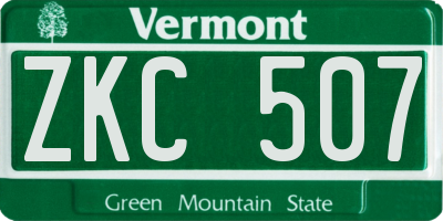 VT license plate ZKC507