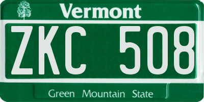 VT license plate ZKC508
