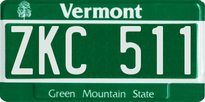 VT license plate ZKC511