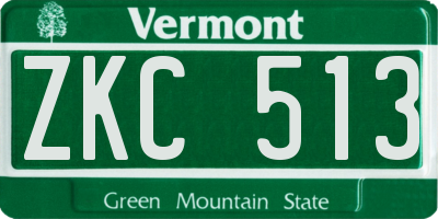 VT license plate ZKC513
