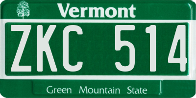 VT license plate ZKC514