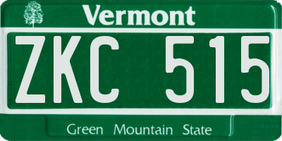 VT license plate ZKC515