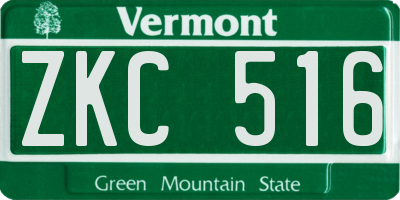 VT license plate ZKC516