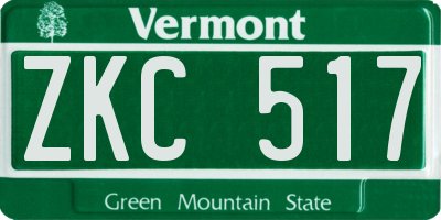 VT license plate ZKC517