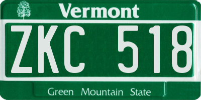 VT license plate ZKC518