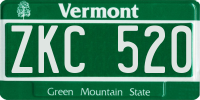 VT license plate ZKC520