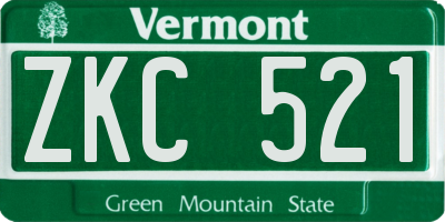 VT license plate ZKC521