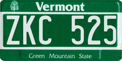 VT license plate ZKC525