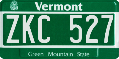 VT license plate ZKC527